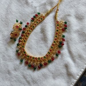 Traditional Indian Women's Festive Necklace Set
